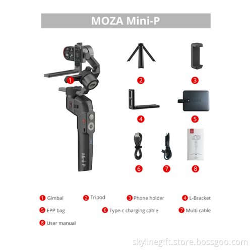 Moza Mini P 3-Axis Handheld Gimbals Stabilizer Selfie stick for Mirrorless Action Cameras Smartphones Maxload 900g for iPhone